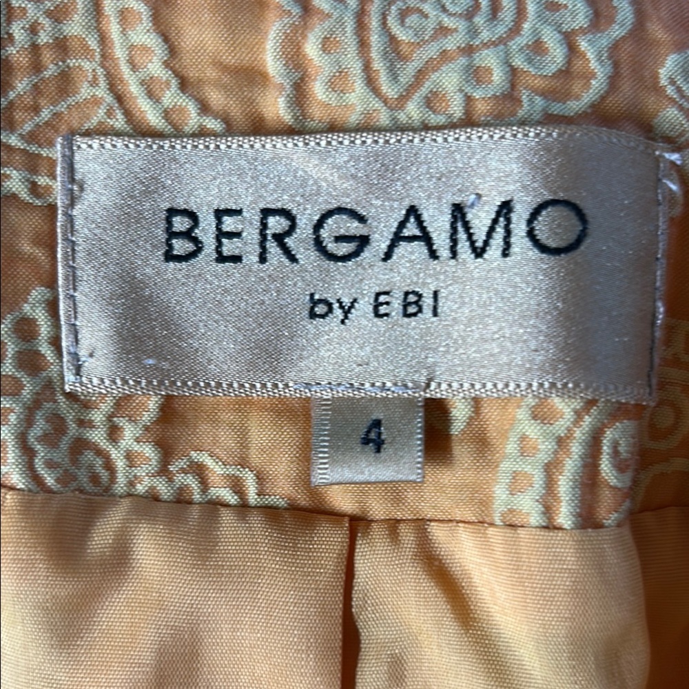 Bergamo by EBI Sheer Peach/Yellow/Orange Brocade Blazer Size‎ 4 - Picture 10 of 16